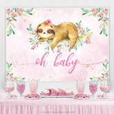 Lofaris Lovely And Floral Pink Spring Baby Shower Backdrop